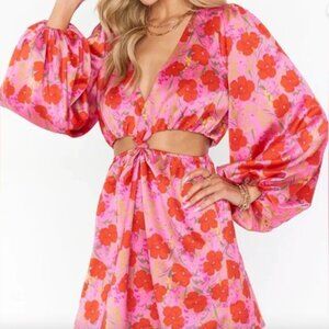 Show Me Your MuMu - Christina Cut-Out Mini Floral Dress - Size XS